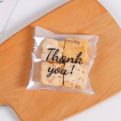100pcs Large Thank You Opp Ziplock Bag Gift Candy Packaging 13x10cm