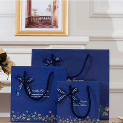 Dark Floral Bow Gift Bag for Any Occasion