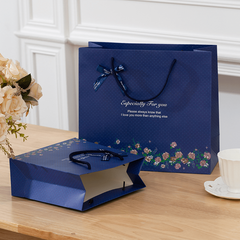 Dark Floral Bow Gift Bag for Any Occasion