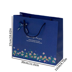 Dark Floral Bow Gift Bag for Any Occasion