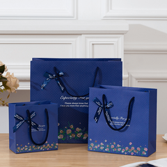 Dark Floral Bow Gift Bag for Any Occasion
