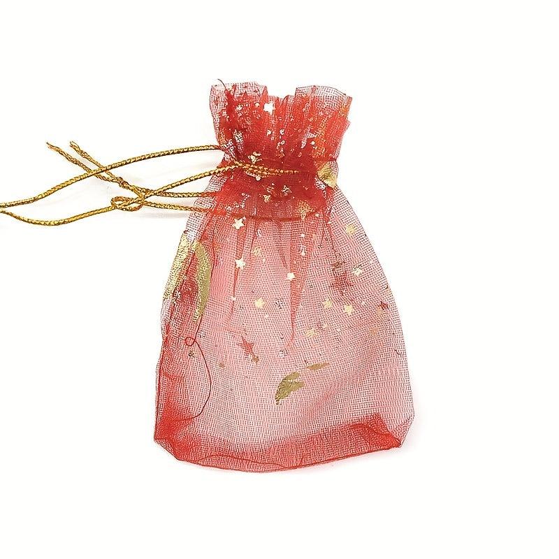 10pcs 50pcs Mixed Moon Star Organza Bags Wedding Party Cookie Bags