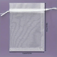 50pcs Sheer Organza Bags Wedding Favor Bags Jewelry Gift Bags For Party