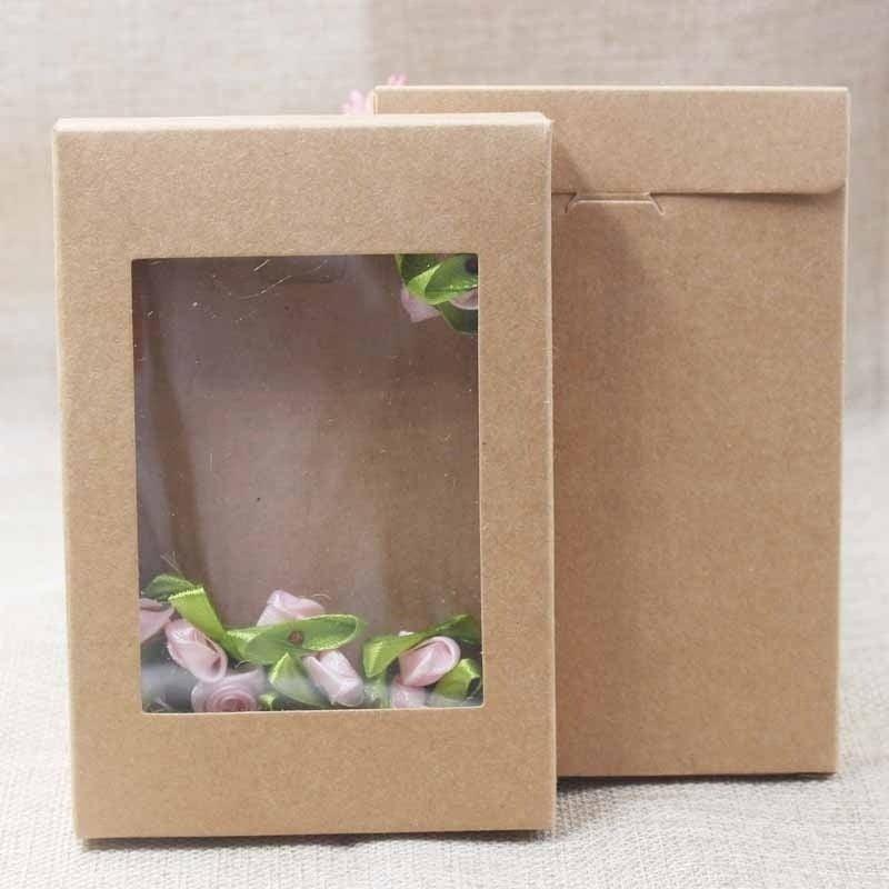 10pcs DIY Paper Box With Window Cake Packaging For Wedding