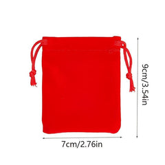 10pcs Red Velvet Jewelry Storage Gift Bags Drawstring Cloth Bags