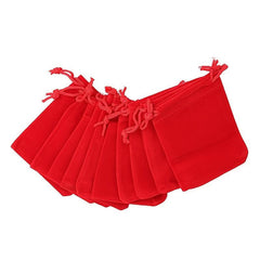 10pcs Red Velvet Jewelry Storage Gift Bags Drawstring Cloth Bags