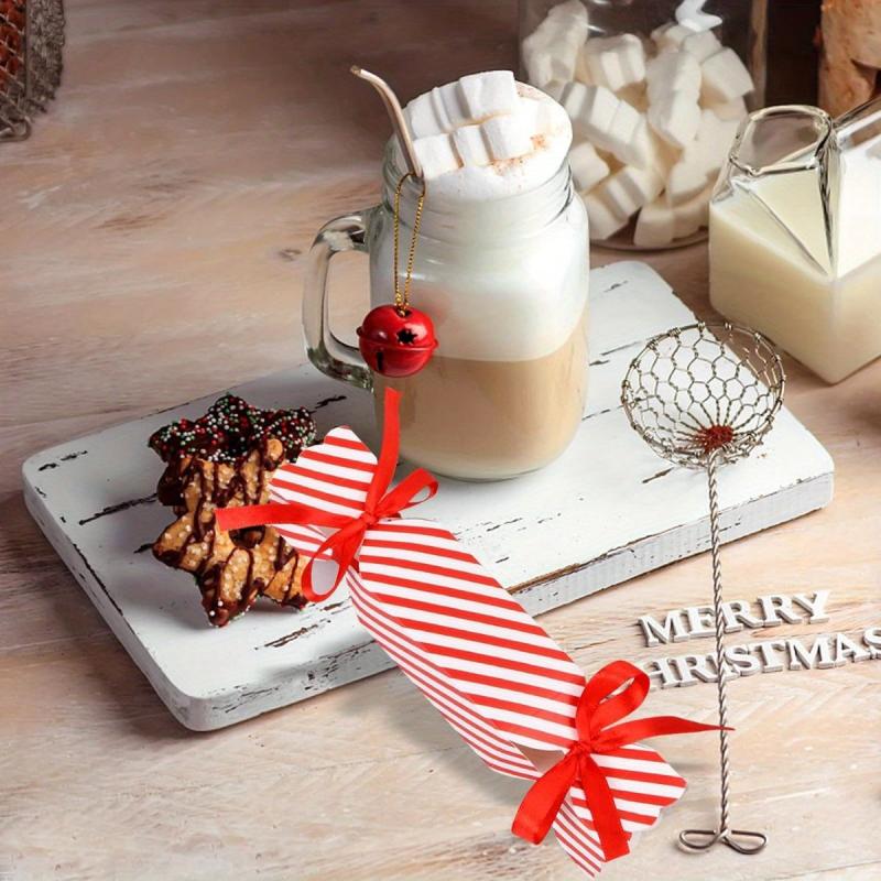 50pcs Christmas Candy Box with Ribbon DIY Sweets Chocolate Decoration