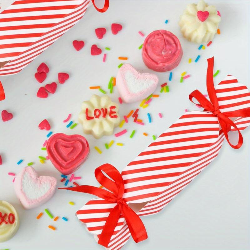 50pcs Christmas Candy Box with Ribbon DIY Sweets Chocolate Decoration