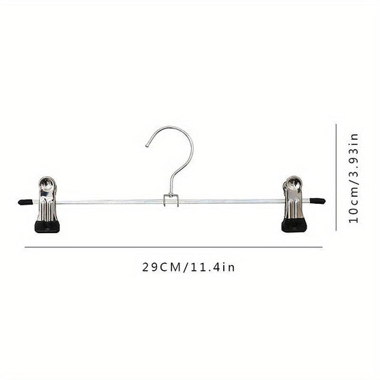 10pcs Telescopic Pants Rack Clothes Hanger Pants Clip Stainless Steel