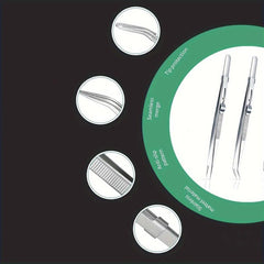 2pcs Precision Tweezers Stainless Steel Slide Locking Non-slip Jewelry Holder
