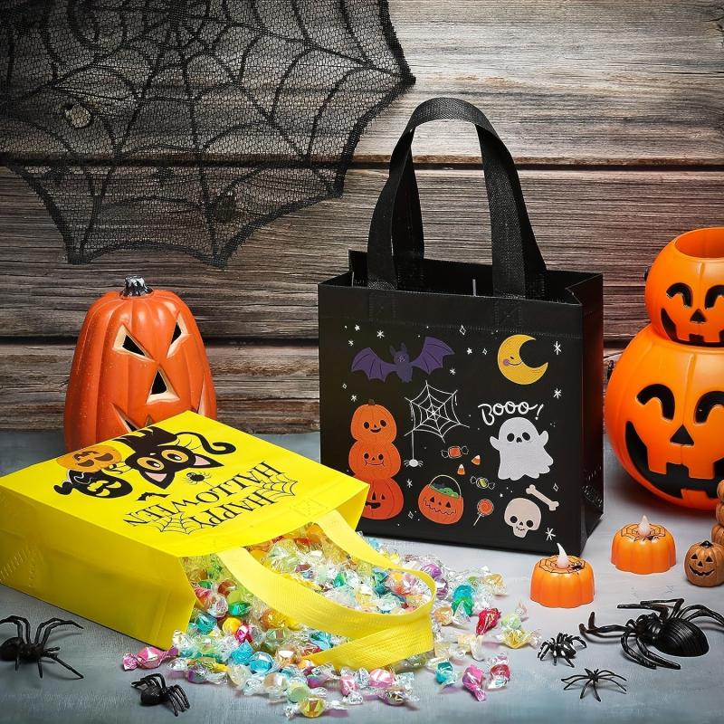 6pcs Halloween Gift Bags Trick Or Treat Party Tote Bags