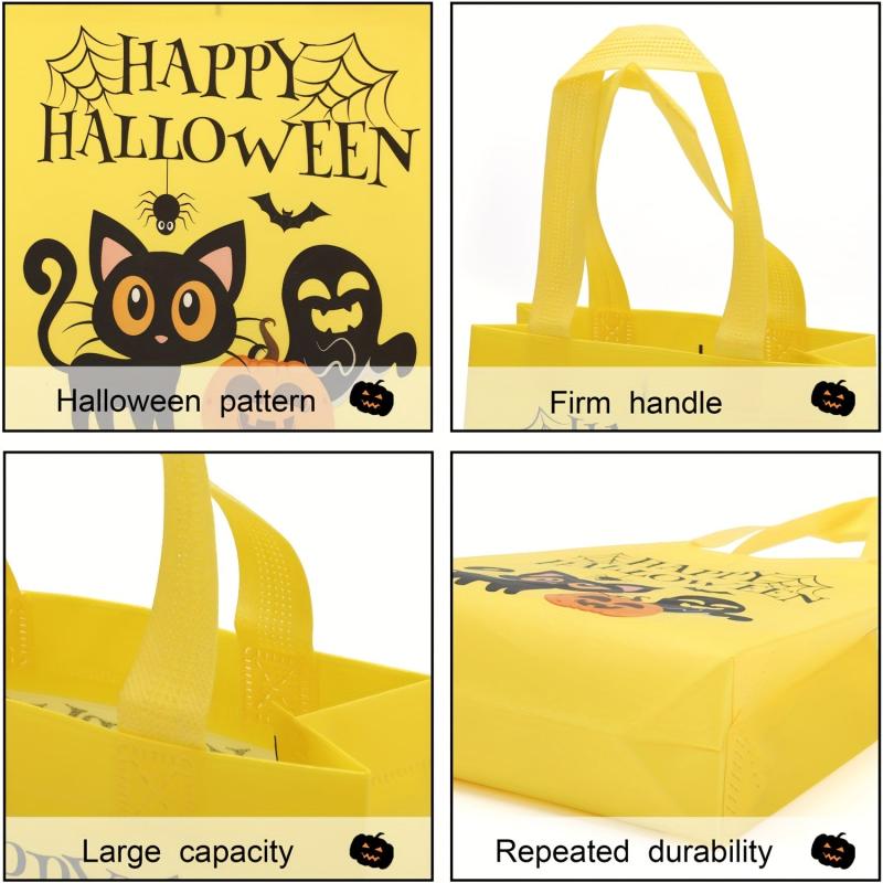 6pcs Halloween Gift Bags Trick Or Treat Party Tote Bags
