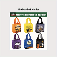 6pcs Halloween Gift Bags Trick Or Treat Party Tote Bags