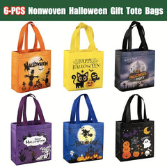 6pcs Halloween Gift Bags Trick Or Treat Party Tote Bags
