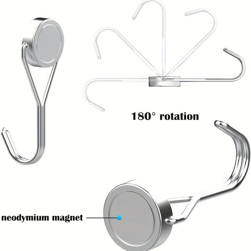 7pcs Magnetic Hooks 30Lbs Neodymium Magnet Swivel Hook Cruise Fridge Grill