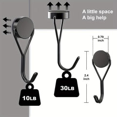 7pcs Magnetic Hooks 30Lbs Neodymium Magnet Swivel Hook Cruise Fridge Grill