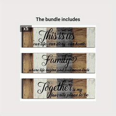 3pcs Set Rustic Wooden Signs for Wall Decor, Insulation Tape Included