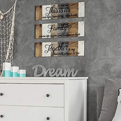 3pcs Set Rustic Wooden Signs for Wall Decor, Insulation Tape Included