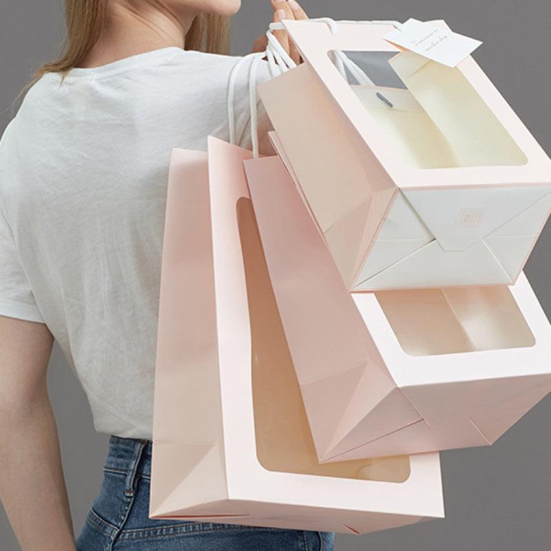 Flower Gift Paper Bag Packaging Bag Spot Gift Bag Transparent for Retail Stores