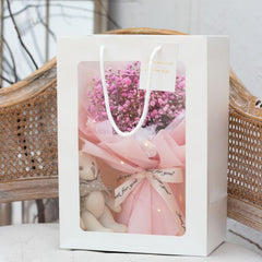 Flower Gift Paper Bag Packaging Bag Spot Gift Bag Transparent for Retail Stores