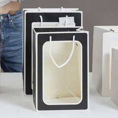 Flower Gift Paper Bag Packaging Bag Spot Gift Bag Transparent for Retail Stores