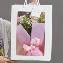 Flower Gift Paper Bag Packaging Bag Spot Gift Bag Transparent for Retail Stores