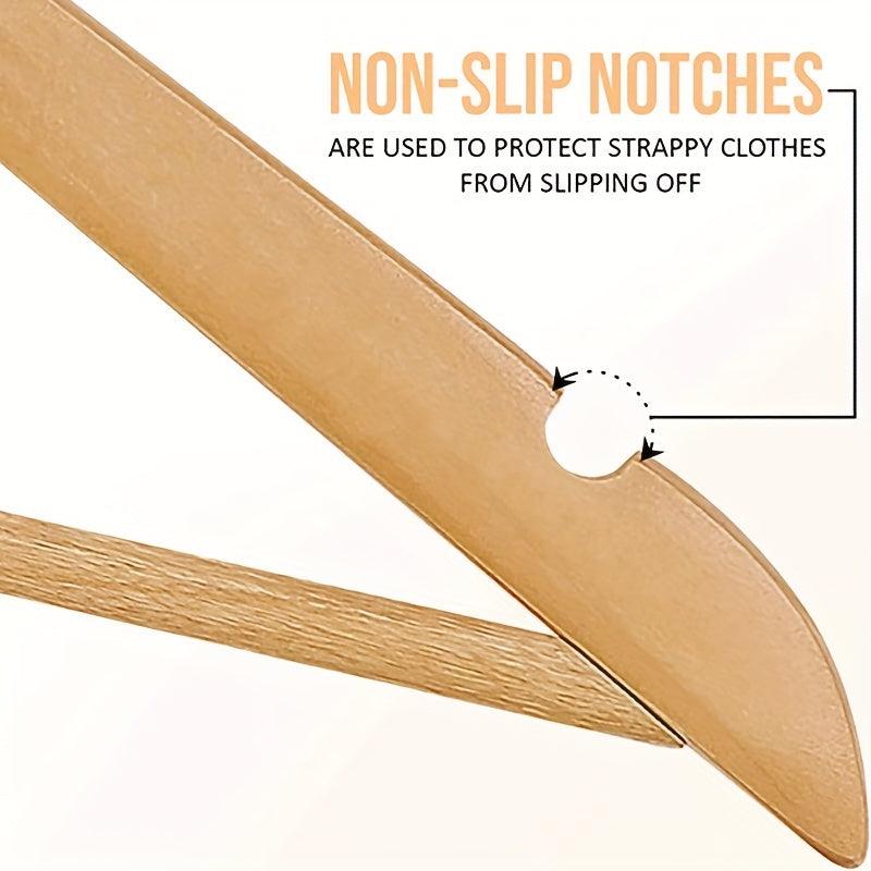 5pcs Wooden Hanger Set with Swivel Hook & Shoulder Slot for Stores