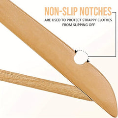 5pcs Wooden Hanger Set with Swivel Hook & Shoulder Slot for Stores