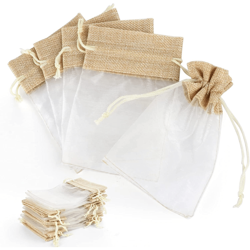 10pcs Linen Gift Wedding Candy Bag Toy Storage Pack Holiday Party Decoration