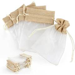 10pcs Linen Gift Wedding Candy Bag Toy Storage Pack Holiday Party Decoration