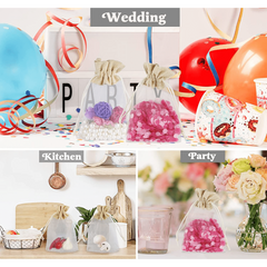 10pcs Linen Gift Wedding Candy Bag Toy Storage Pack Holiday Party Decoration