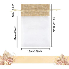 10pcs Linen Gift Wedding Candy Bag Toy Storage Pack Holiday Party Decoration