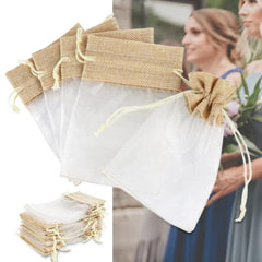 10pcs Linen Gift Wedding Candy Bag Toy Storage Pack Holiday Party Decoration