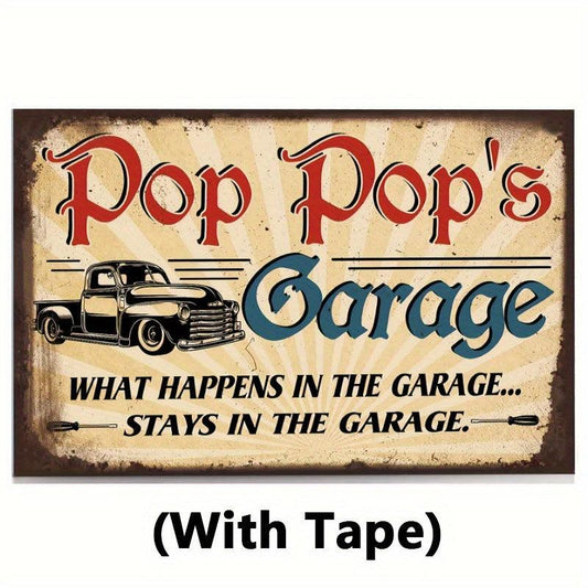 Man Cave Decor Pop Pop's Garage Sign Vintage Funny Hanging Sign