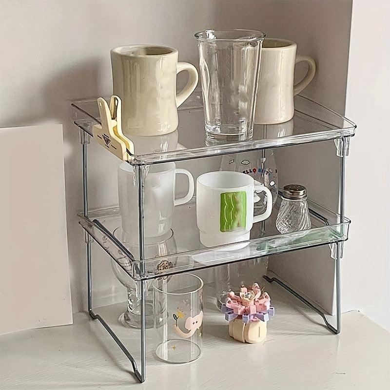 Transparent Desktop Storage Rack Kitchen Seasoning Acrylic Cup Holder Organizer