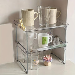 Transparent Desktop Storage Rack Kitchen Seasoning Acrylic Cup Holder Organizer
