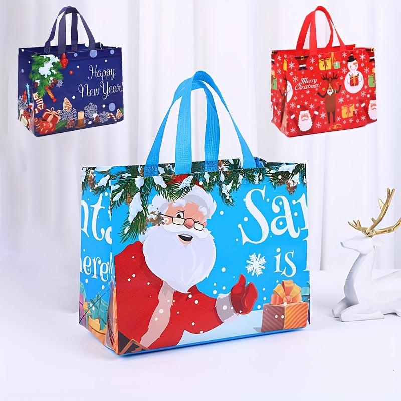 4pcs Large Christmas Gift Bags Non Woven Portable for Holidays