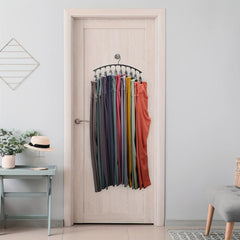 Curved Metal Yoga Pants Hanger Organizer With 10 Clothespins