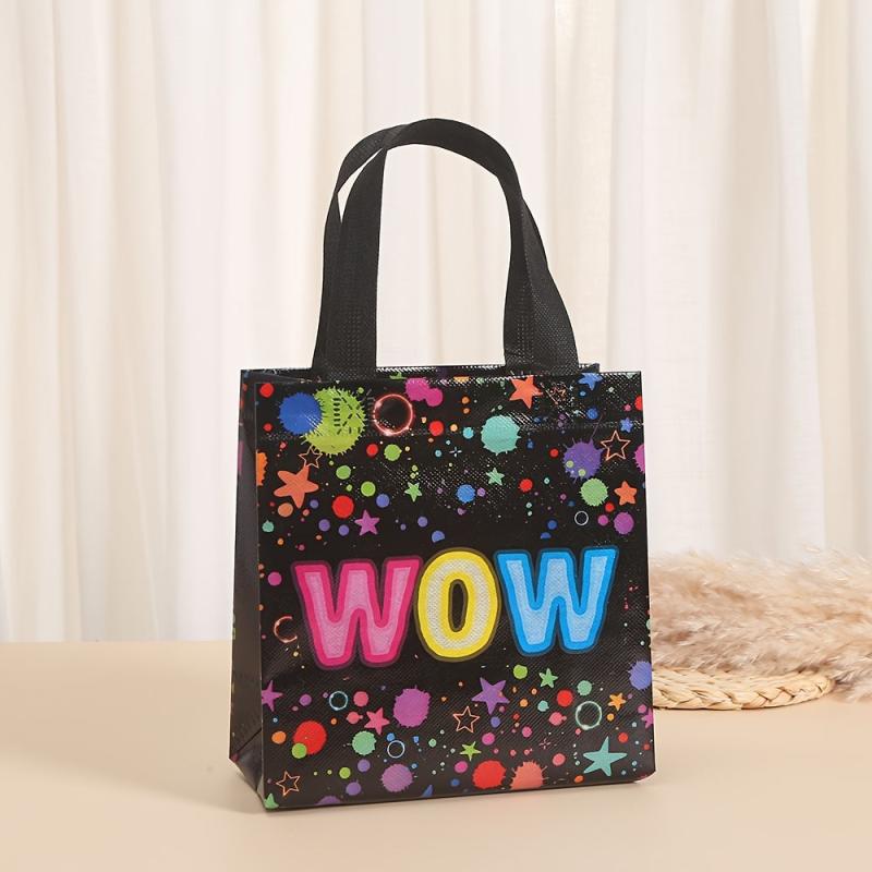 6pcs Neon Theme Party Treat Bag with Handles
