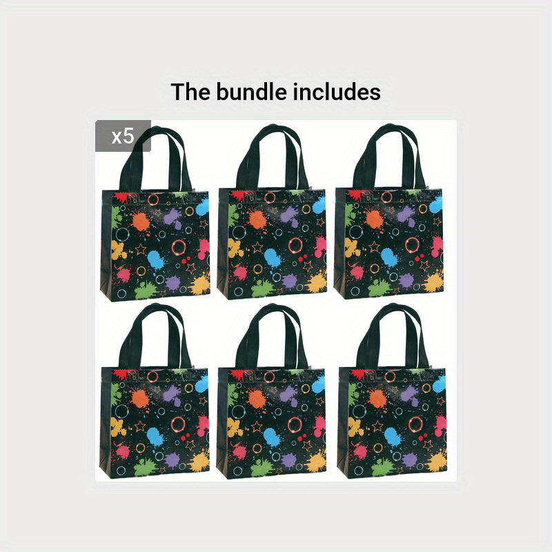 6pcs Neon Theme Party Treat Bag with Handles