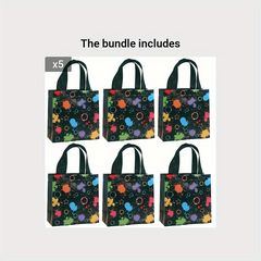6pcs Neon Theme Party Treat Bag with Handles