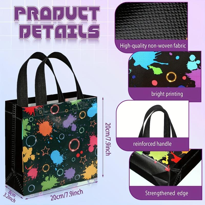 6pcs Neon Theme Party Treat Bag with Handles
