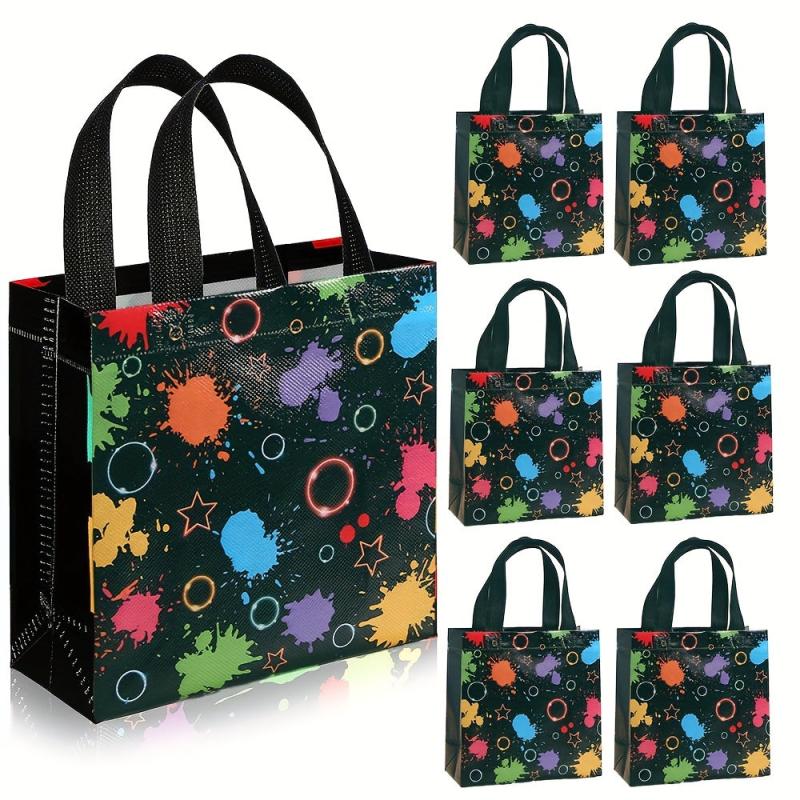 6pcs Neon Theme Party Treat Bag with Handles