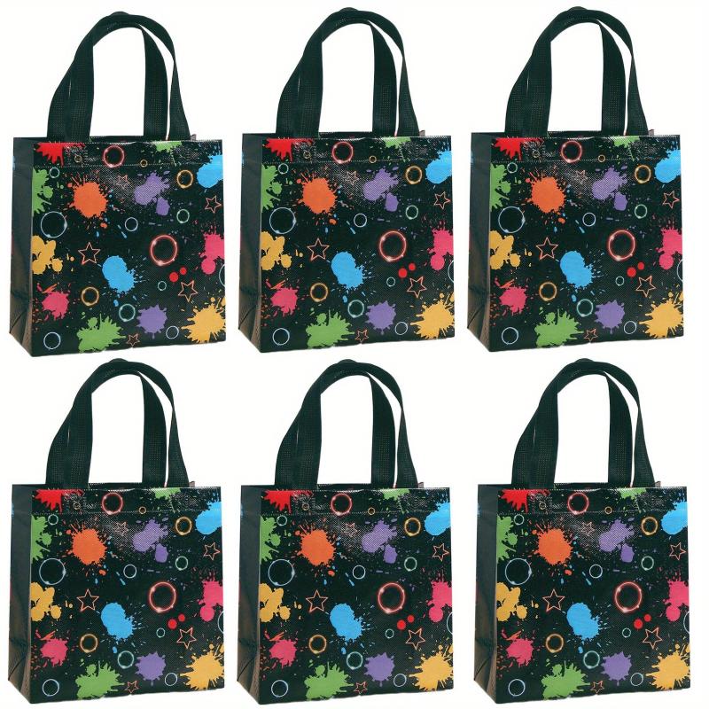 6pcs Neon Theme Party Treat Bag with Handles