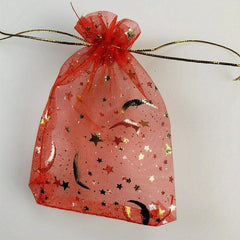 20pcs Moon Star Organza Gift Bags - Pure Purple - Wedding Party Favors