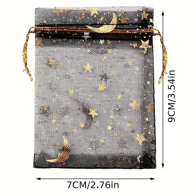 20pcs Moon Star Organza Gift Bags - Pure Purple - Wedding Party Favors