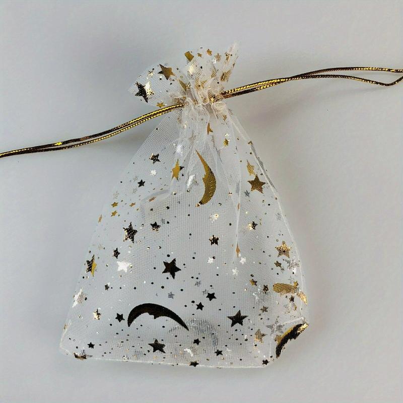 20pcs Moon Star Organza Gift Bags - Pure Purple - Wedding Party Favors