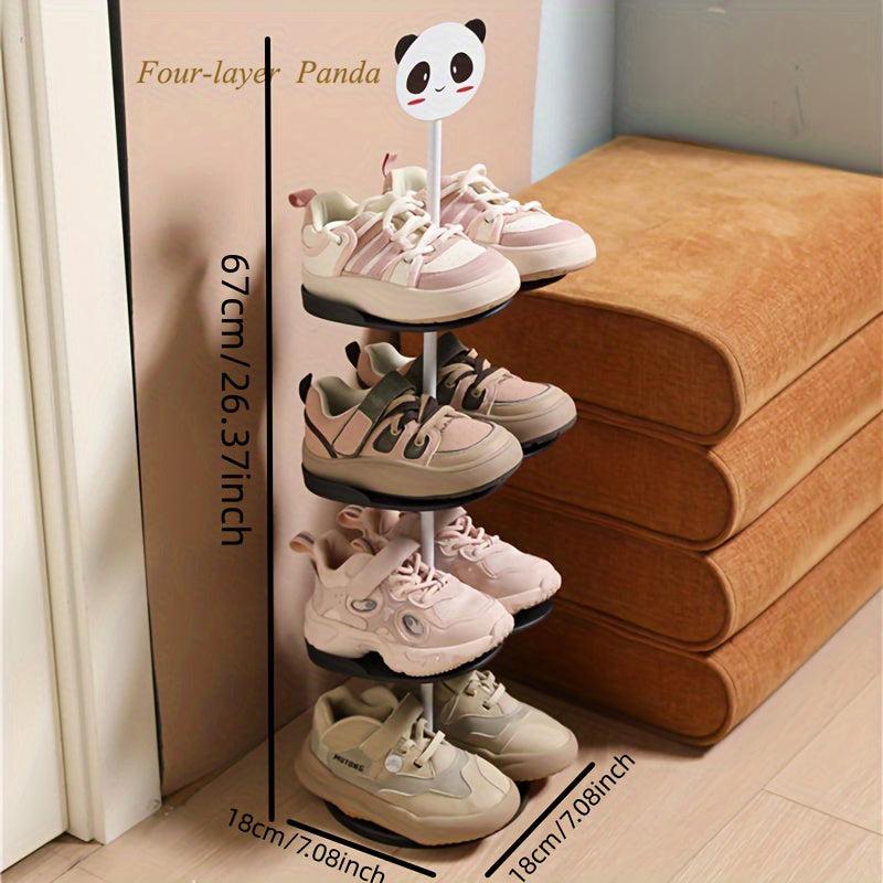 Four Layer Corner Shoe Rack Organizer Storage Space Saving Lovely Cartoon
