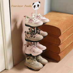 Four Layer Corner Shoe Rack Organizer Storage Space Saving Lovely Cartoon
