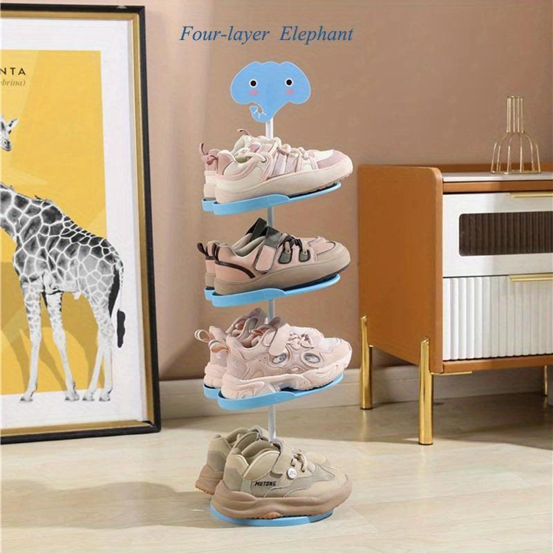 Four Layer Corner Shoe Rack Organizer Storage Space Saving Lovely Cartoon